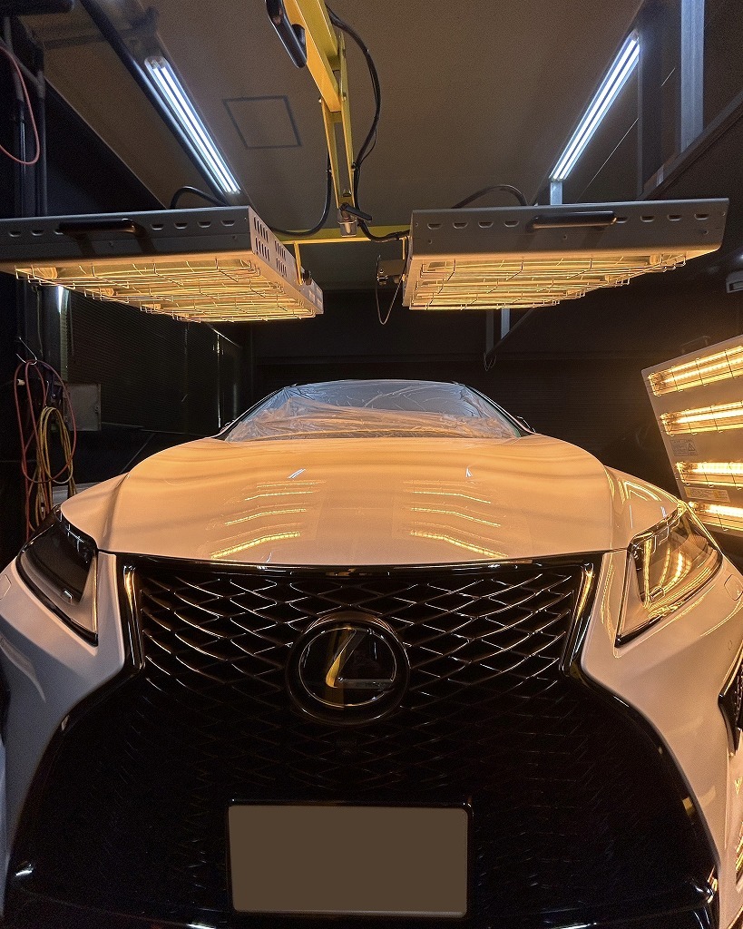 レクサスRX300セラミックコーティングを近赤外線ヒーターを使って乾燥させる