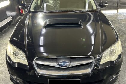 SUBARUレガシーB4Ｇguardガラスコーティング３層（親水）磨き（ハードフィニッシ）ュ）フロントバンパー修理