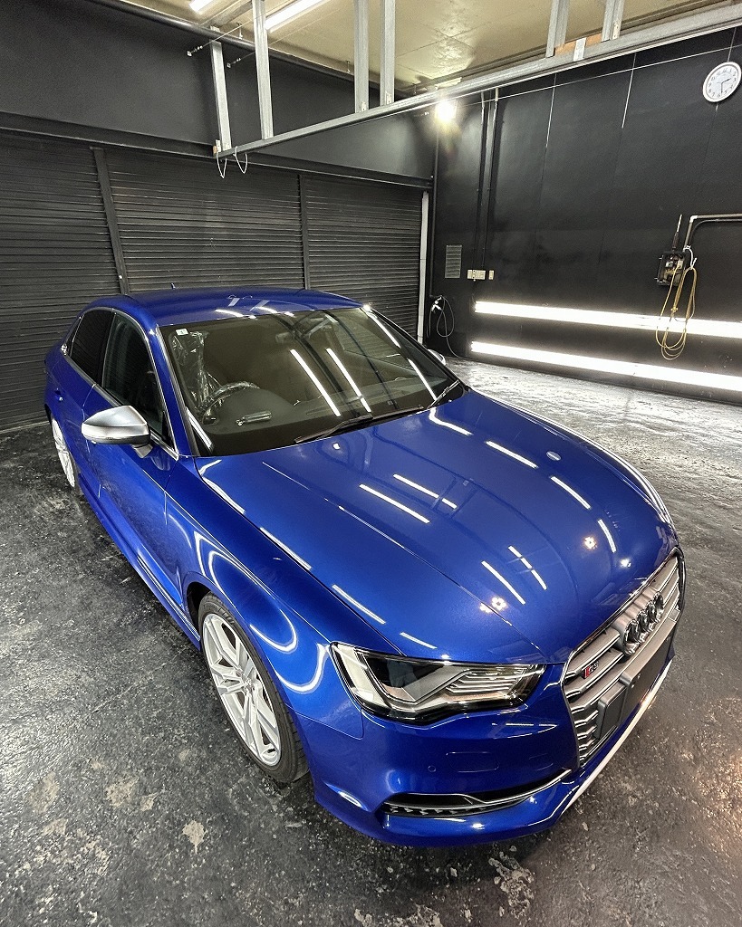 アウディS3全磨き(ハードフィニッシュ)+Gguardガラスコーティング5層+フロントガラス撥水コーティング