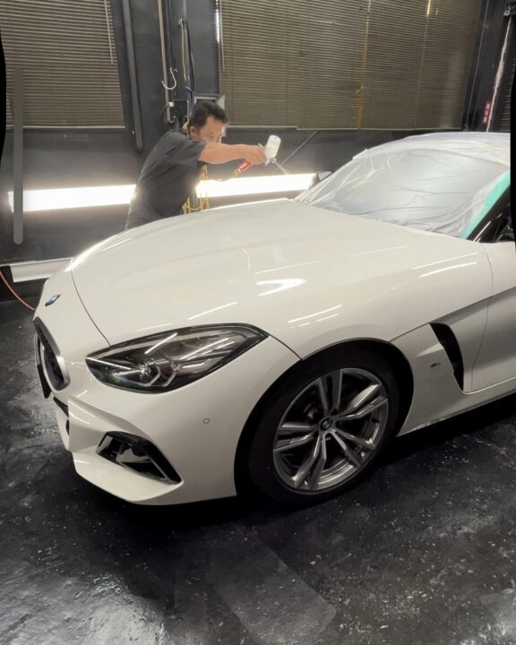 BMW　Z4　Ｇguardガラスコーティング１層・２層吹き付けコーティング施工