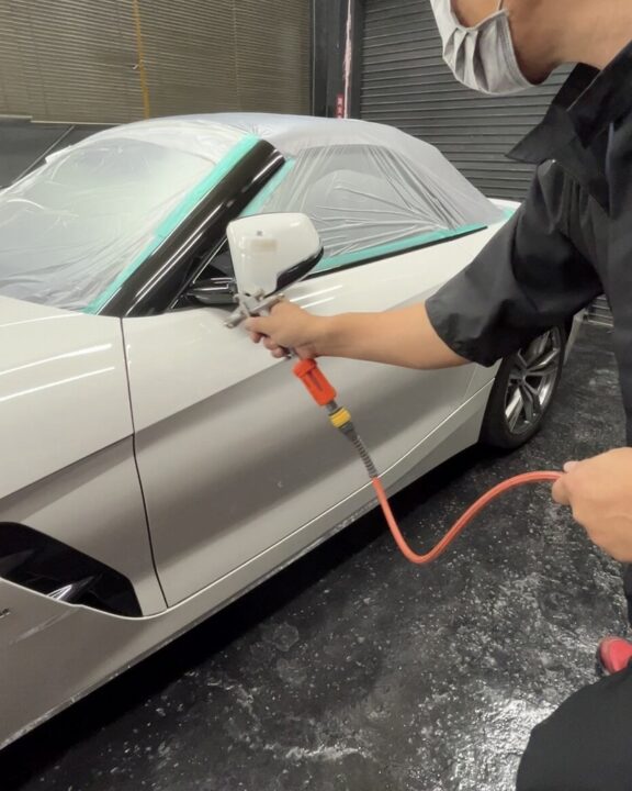 BMW　Z4　Ｇguardガラスコーティング１層・２層吹き付けコーティング施工