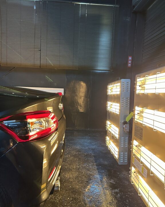 DAIHATSU コペン Gguardガラスコーティング5層(親水)施工後近赤外線ヒーター乾燥・硬化