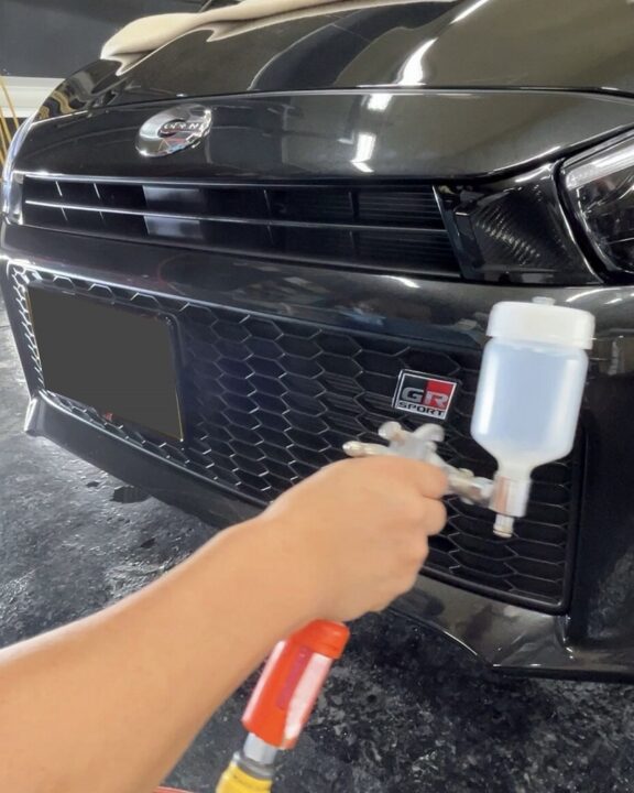 DAIHATSU コペン Gguardガラスコーティング素地部吹き付け施工