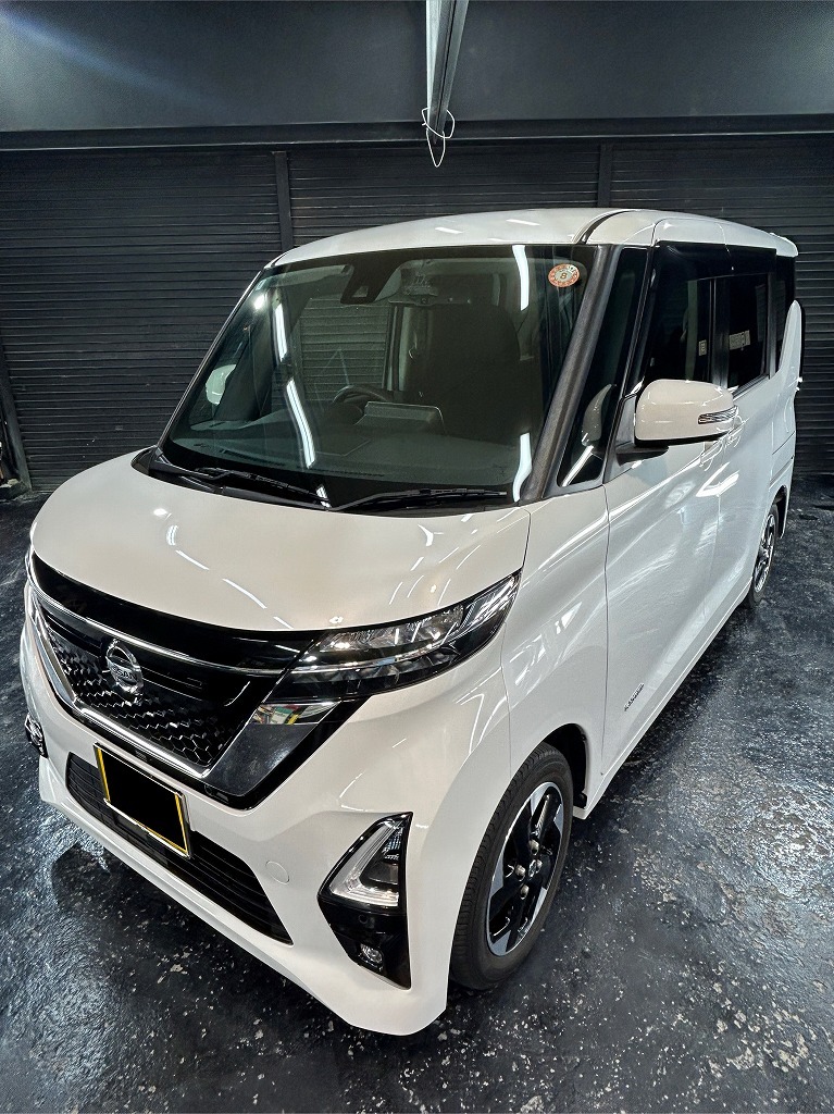 NISSANルークス　セラミックコーティングSystemX　DiamondSS　　 フロントガラス撥水コーティング施工 ホイールコーティング施工