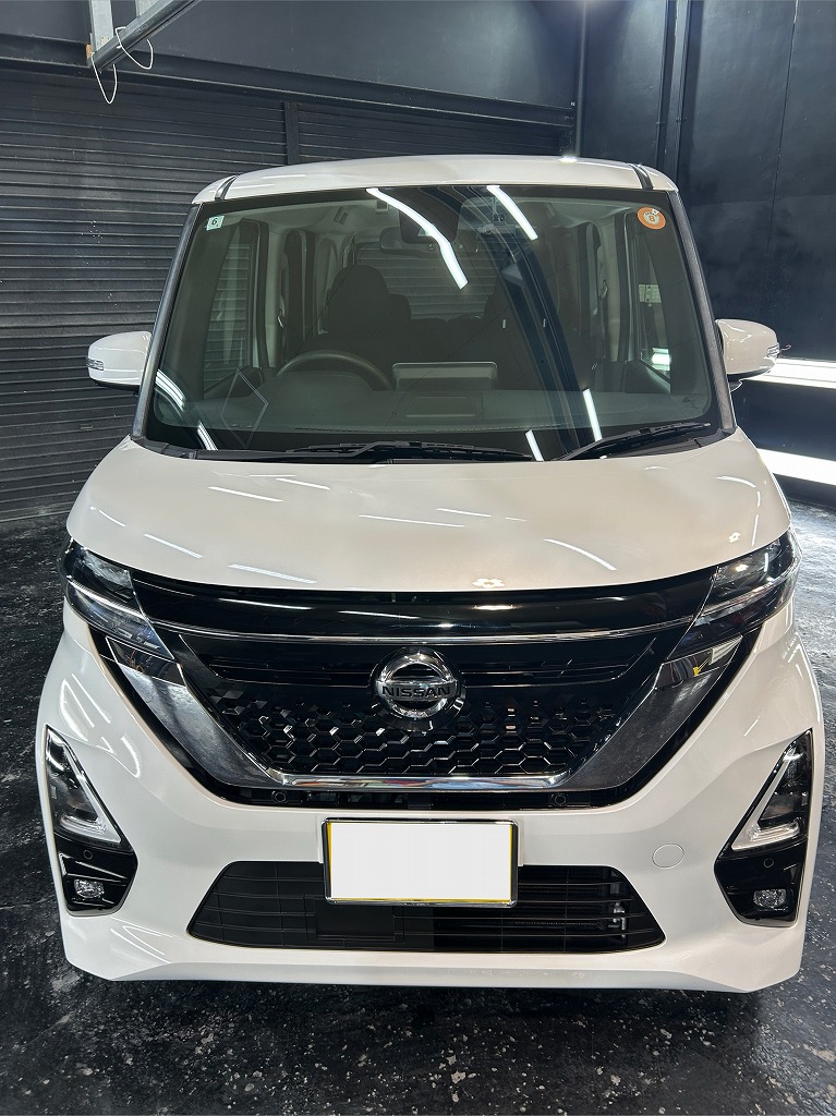 NISSANルークス セラミックコーティングSystemX DiamondSS フロントガラス撥水コーティング施工