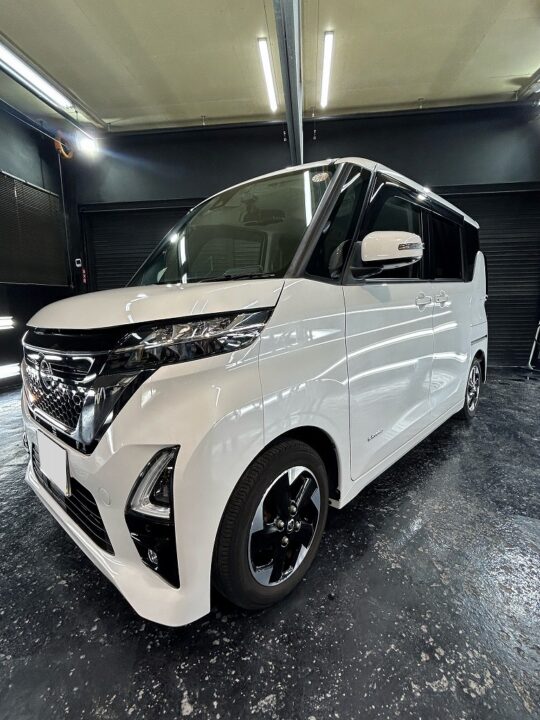 NISSANルークス　セラミックコーティングSystemX　DiamondSS　　 フロントガラス撥水コーティング施工 ホイールコーティング施工