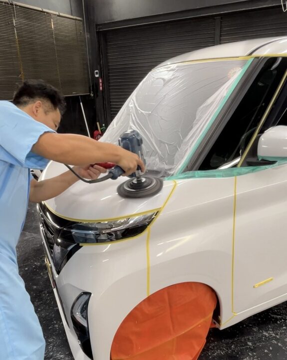 NISSANルークス　セラミックコーティングSystemX　DiamondSS　　 施工前磨き小傷除去シミ取りくすみ除去