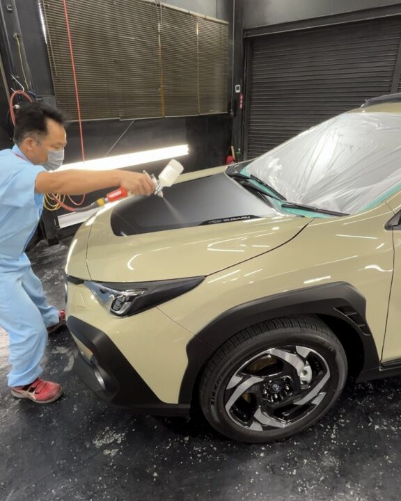 SUBARU クロストレック セラミックコーティングSystemX MAX+ホイールコーティング+サンルーフコーティング施工前専用プライマー塗布
