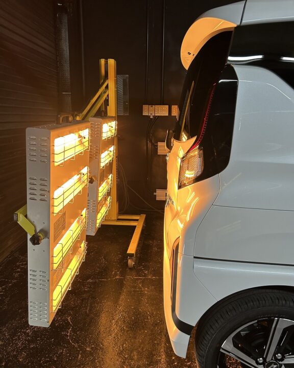 DAIHATSUムーブ　セラミックコーティングSystemXMAXG⁺とホイールコーティング施工後近赤外線ヒーター乾燥硬化