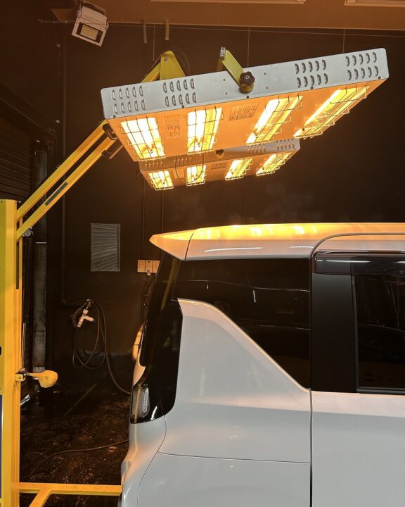 DAIHATSUムーブ　セラミックコーティングSystemXMAXG⁺とホイールコーティング施工後近赤外線ヒーター乾燥硬化