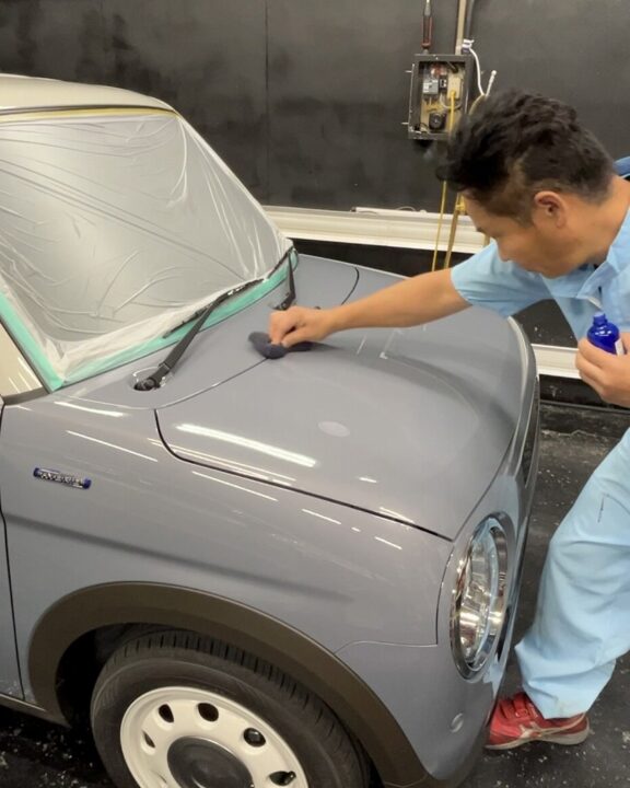 SUZUKI ラパン セラミックコーティング SystemXCrystalSS 施工前コーティング専用プライマー塗布