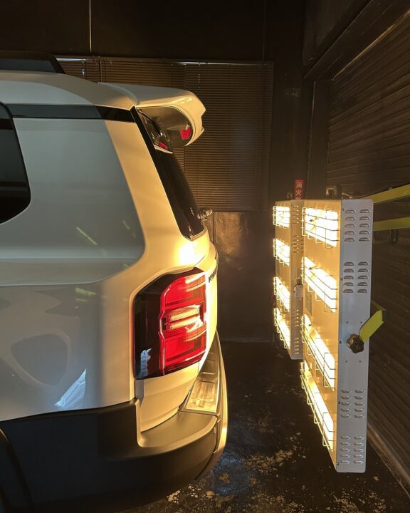 ランドクルーザー250セラミックコーティングSystemX MAXとホイールコーティングSystemX施工後近赤外線ヒーター乾燥硬化