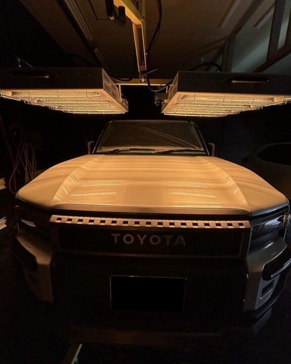 ランドクルーザー250セラミックコーティングSystemX MAXとホイールコーティングSystemX施工後近赤外線ヒーター乾燥硬化