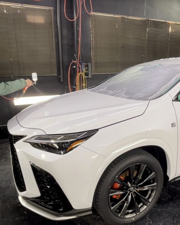 レクサスRX300 Gguardガラスコーティング3層(親水)+ホイールコーティング1層・2層吹き付けコーティング施工