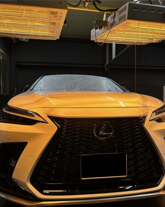 レクサスRX300 Gguardガラスコーティング3層(親水)+ホイールコーティング施工後近赤外線ヒーター乾燥硬化