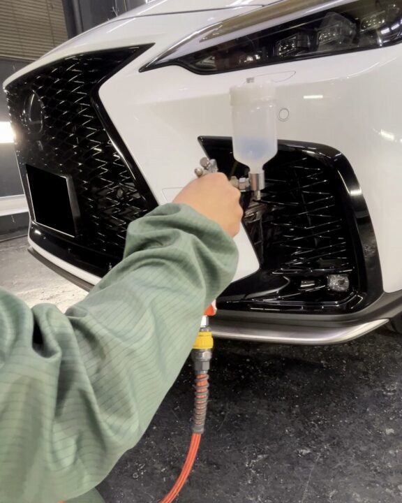 レクサスRX300 Gguardガラスコーティング素地部吹き付けコーティング