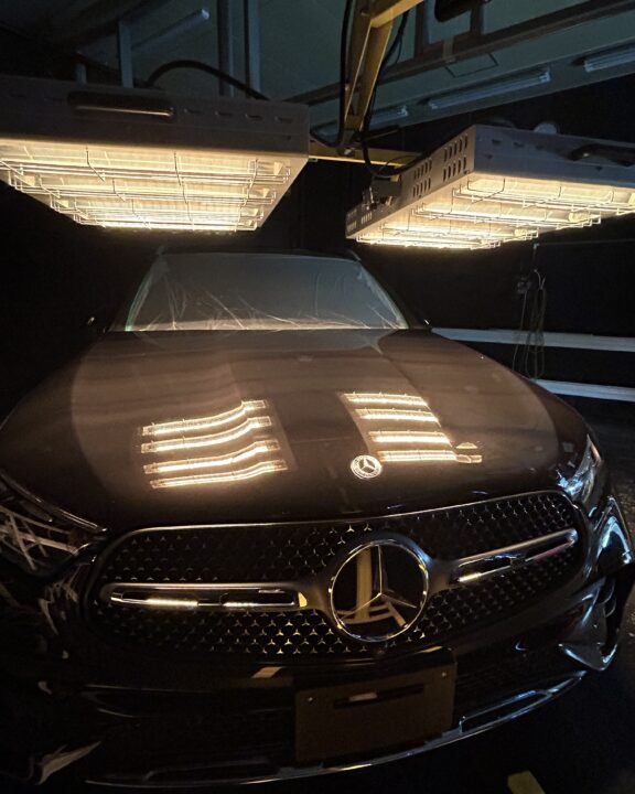 メルセデスベンツ GLB200d Gguardガラスコーティング3層(親水)+ホイールコーティング施工後近赤外線ヒーター乾燥硬化