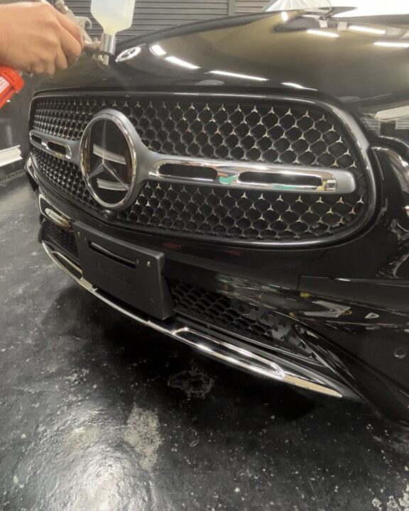 メルセデスベンツ GLB200d Gguardガラスコーティング 素地部吹き付けコーティング施工