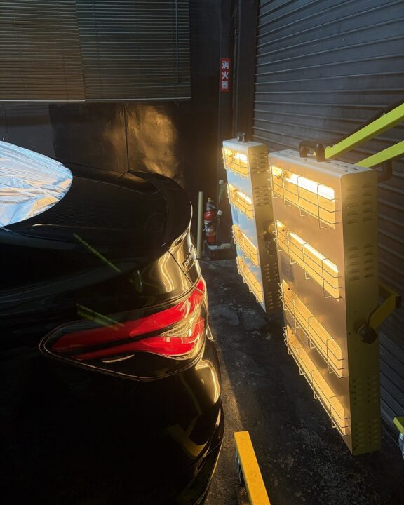 TOYOTAクラウンGguardガラスコーティング3層(親水)施工後近赤外線ヒーター乾燥硬化