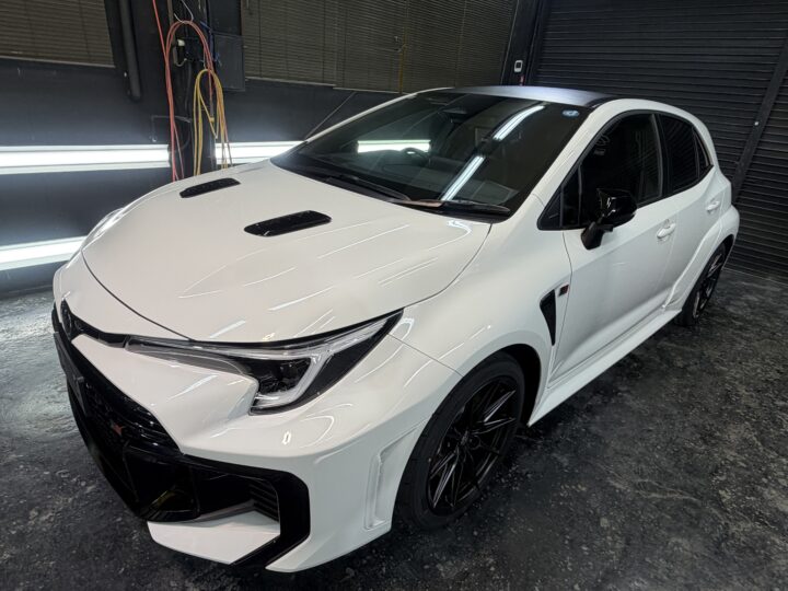 GRカローラセラミックコーティングSystemX PRO施工完成側面からの状態