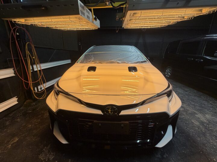 GRカローラセラミックコーティングSystemX PRO施工後近赤外ヒーター乾燥