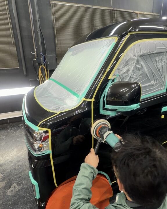 DAIHATSU　アトレーGguardガラスコーティング　ダイヤコーティング　５層コーティング　親水コーティング施工前磨き艶出し