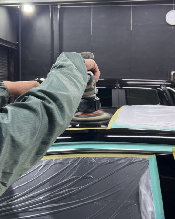 アウディ―A8にGguardガラスコーティング3層プラチナコーティングを施工前磨き小傷・シミ・くすみ除去