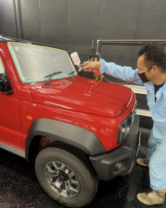 SUZUKI ジムニーノマドにセラミックコーティング施工前専用プライマー施工
