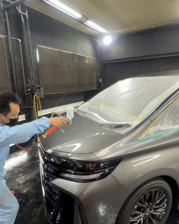TOYOTA ヴェルファイア コーティング専用プライマー吹き付け施工
