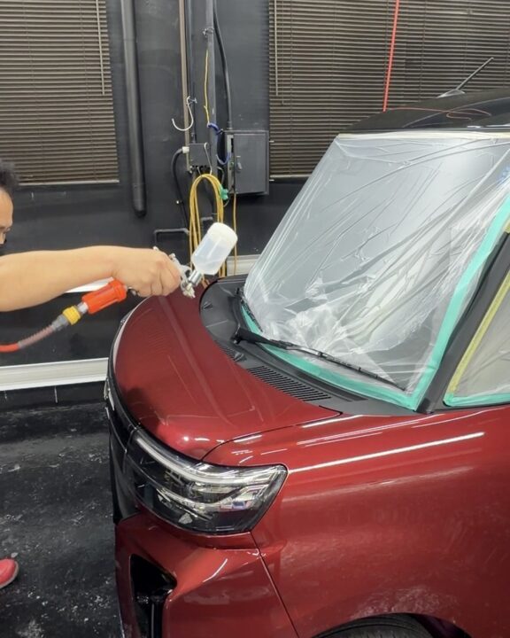 DAIHATSU タントにGguardガラスコーティング吹き付けコーティング施工