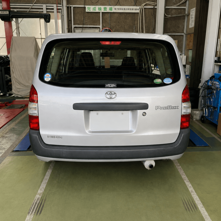 トヨタ プロボックス 車検整備 リアビュー