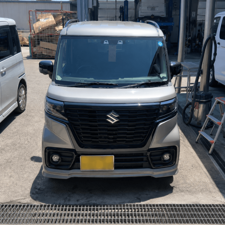 スズキ　スペーシアの車検整備・部品交換｜ブレーキオイル・クーラント・ウォッシャー液・ワイパーゴム・発煙筒・エアコンフィルター