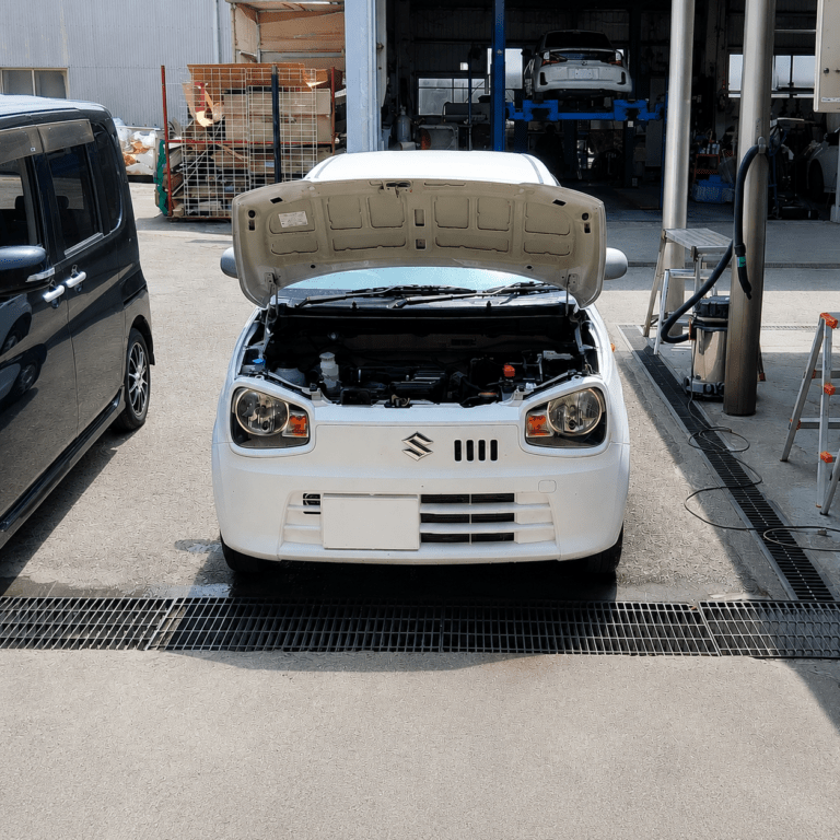 スズキ アルトの車検整備・部品交換｜EGオイル・ブレーキオイル・ウォッシャー液・クーラント・エアコンフィルター・バッテリー