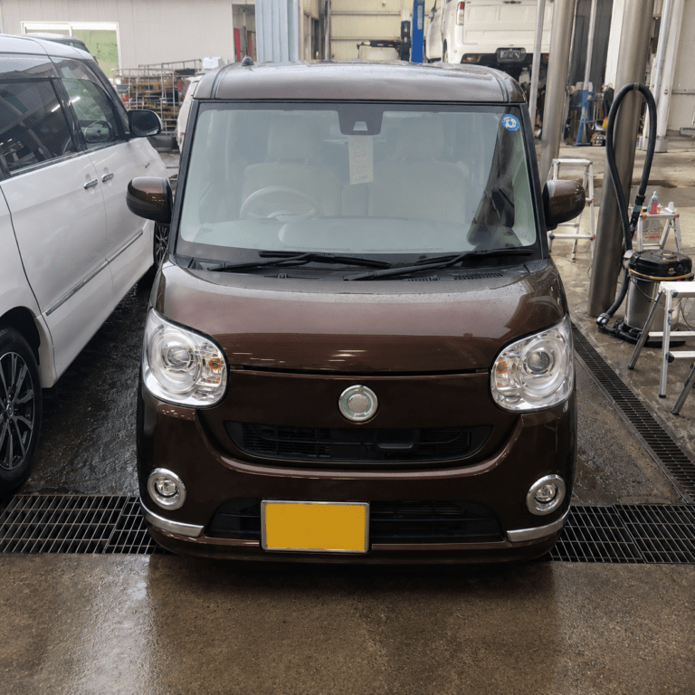 ダイハツ　ムーブキャンパスの車検整備・部品交換｜ブレーキオイル・ウォッシャー液・タイロッドブーツ・エアコンフィルター
